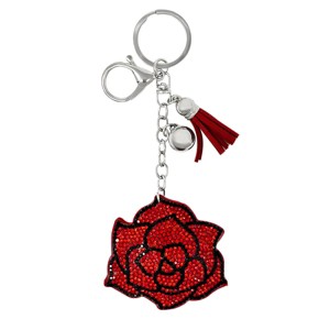 Wrapables Crystal Bling Key Chain Keyring with Tassel Car Purse Handbag Pendant, Rose - 1 of 4