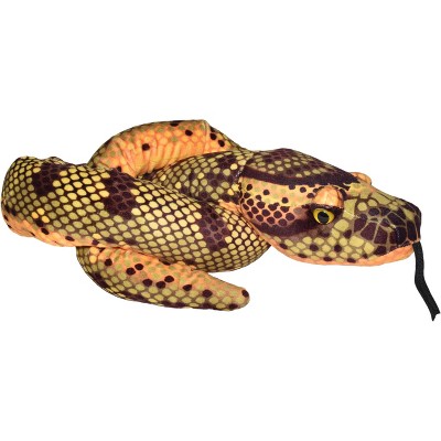 Wild Republic Tribal Orange Snake Plush Toy - 54 Inch Giant Stuffed Animal With Rattle Tail