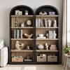 Bookcase 5 Shelf Arched Bookshelf 71.65in Tall Bookcase Farmhouse Display Storage Rack Wooden Bookshelves for Home Office, Living Room - 2 of 4