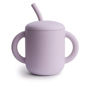 Mushie Silicone Training Cup + Straw - 1 of 4