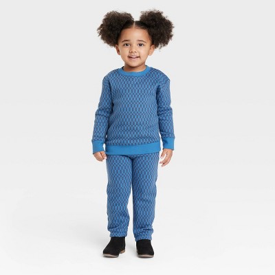 Toddler Patterned Fleece Top & Bottom Set - Cat & Jack™ Blue