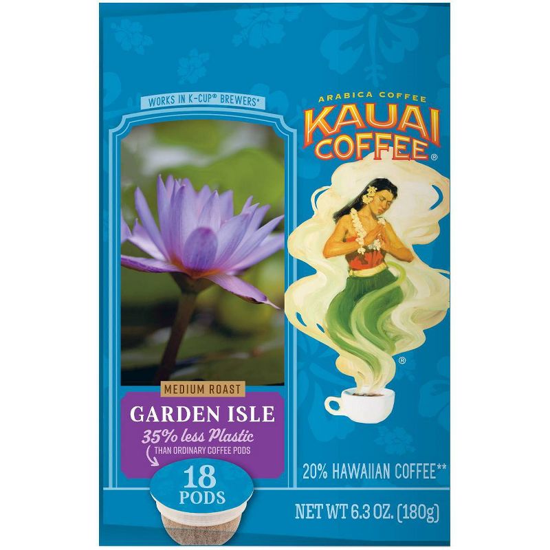 Kauai Coffee Garden Isle, Medium Roast Single Serve Pods - 18ct, 6 of 9