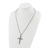 Chisel Stainless Steel Antiqued and Polished Cross with Stars Pendant on a 24" Cable Chain Necklace - 4 of 4
