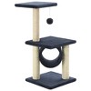vidaXL Cat Tree Dark Blue Particle board, plush, sisal 25.6 in Durable - 2 of 4