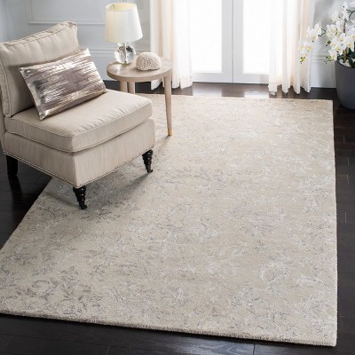Gray and Nude Hand-Tufted Wool Area Rug, 5' x 8'