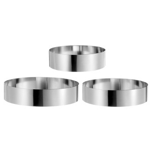 Unique Bargains Stainless Steel Seamless Nonstick Mirror Coating Round Cake Ring 3 Pcs - 1 of 4