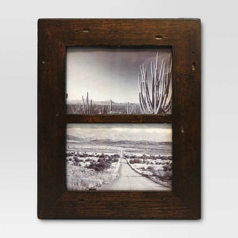 Rustic Wood Holds Two 4"x6" Frame - Threshold&#8482;, 5 of 7