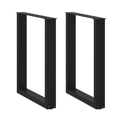 vidaXL Legs for coffee table U shape 2 pcs black steel 70x(72-73) cm