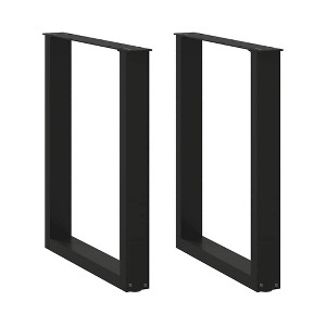 vidaXL Legs for coffee table U shape 2 pcs black steel 70x(72-73) cm - 1 of 4