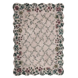 Coolmee Area Rugs Floral Washable Rugs for Bedroom with Non Slip Backing Vintage Low Pile for Bedroom Living Room Farmhouse - 1 of 4