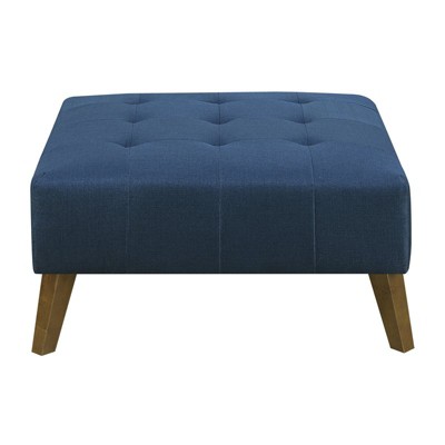 Ottoman with Angular Legs Deep Tufting And Stitching Details- Wallace & Bay