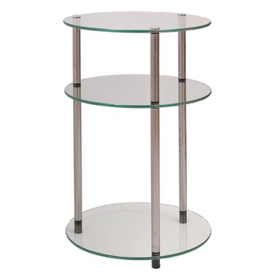 Classic Glass 3 Tier Round Table Clear Glass - Breighton Home