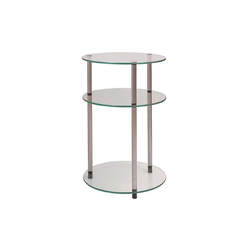 Classic Glass 3 Tier Round Table - Breighton Home, 1 of 6