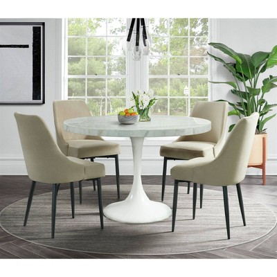 Celeste Cream Polyester Upholstered Side Chair Set