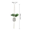 Unique Bargains Cotton Hanging Macrame Wood Plant Hangers 39.4 x 11.8 Inch White 2 Pcs - 2 of 4