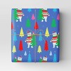 30” 25 sq ft Christmas Roll Wrap Bears in Sweaters on Blue - Wondershop™ - 2 of 3