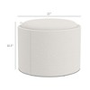 Kumasinova Round Storage Ottoman with Flip Top Tray,Thick Foam Padding Coffee Table Ottoman for Living Room,264lbs Capacity,Cream - 3 of 4