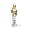 LuxenHome 37.2" LuxenHome 3Ft Tall Traditional Nutcracker King in White with Lights Multicolored - 3 of 4