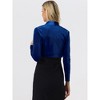 INSPIRE CHIC Women's Long Sleeve Cocktail Party Open Front Cropped Velvet Bolero Shrugs - 4 of 4
