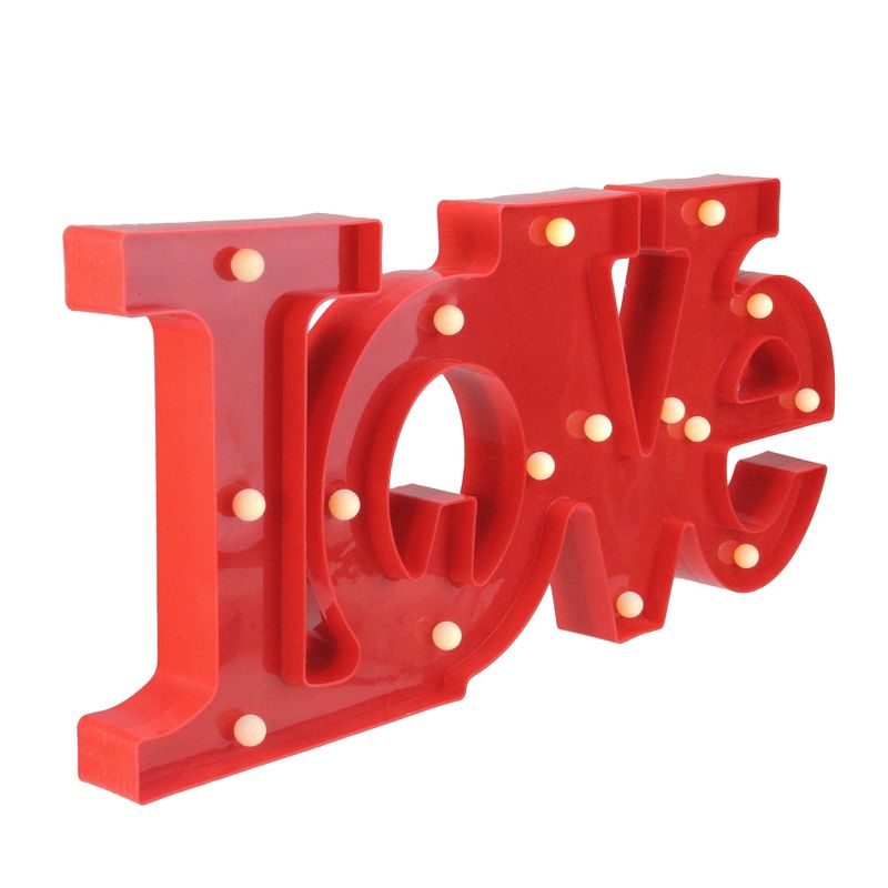 Northlight 20" Battery Operated LED Lighted "LOVE" Valentine's Day Marquee Sign - Red, 4 of 5