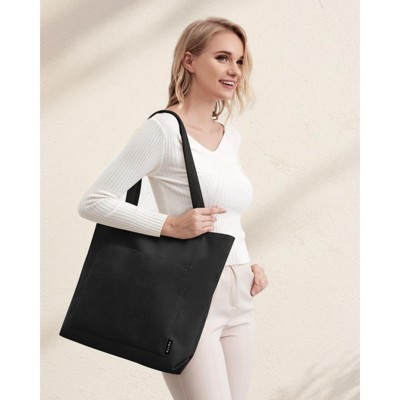 BEAFUP Corduroy Tote Bag: Spacious Vegan Leather Shoulder Bag with Zipper and Pockets for College, Work, and Travel
