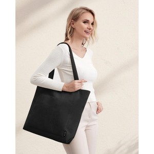 BEAFUP Corduroy Tote Bag: Spacious Vegan Leather Shoulder Bag with Zipper and Pockets for College, Work, and Travel - 1 of 4