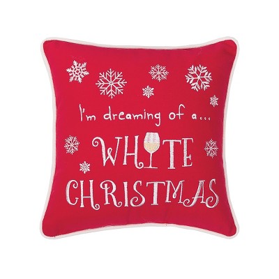 C&F Home 10" x 10" White Christmas Embroidered Throw Pillow