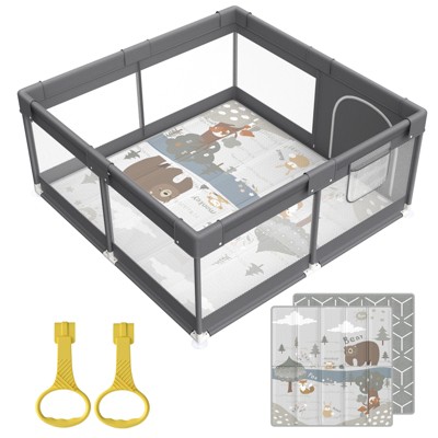 Fodoss Baby Playpen with Mat ，47 x 47 In Playpen for Babies and Toddlers, Indoor & Outdoor Activity Center, Safety Baby Fence