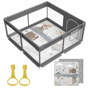 Fodoss Baby Playpen with Mat ，47 x 47 In Playpen for Babies and Toddlers, Indoor & Outdoor Activity Center, Safety Baby Fence - 1 of 4
