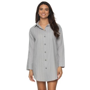 Felina - Mirielle Sleepshirt - Oversized Button-Down Sleepwear, Cotton Poplin Comfort - 1 of 2