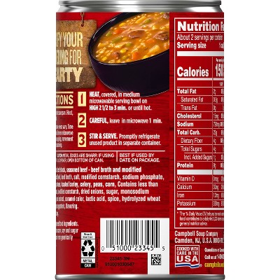 Campbell&#39;s Chunky Hearty Beef Barley Soup - 18.8oz