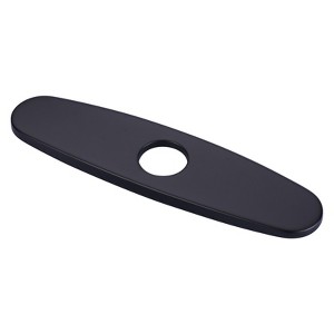WOWOW 10-Inch Curved Faucet Deck Plate – Stainless Steel Escutcheon Cover - 1 of 4