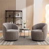 25.60"Chenille Fabric 360° Swivel Accent Armchair Barrel Chair With Black Powder Coating Metal Ring,Yellow - 2 of 4