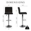 NicBex Counter Height Bar Stools Set of 2,Swivel Bar Stools with Square Cushion,Adjustable Height Foot Stool for Living Room,Kitchen,Cafe - 3 of 4