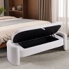 Celeste 57" Teddy Upholstered Fabric Look Storage Large Benches with Function Lift Top Storage Bench for Bedroom-Maison Boucle - 4 of 4