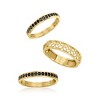 Ross-Simons 0.60 ct. t.w. Black Spinel and Scrollwork Jewelry Set: 3 Rings in 18kt Gold Over Sterling - 4 of 4