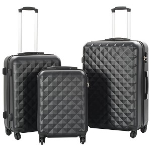 vidaXL Hardcase Trolley Set 3 pcs Black ABS - 1 of 4