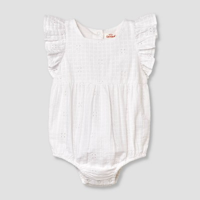 Image of Baby Girls' Eyelet Romper - Cat & Jack™ White 12M