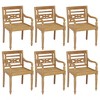 vidaXL Batavia Chairs - Set of Six - Solid and Fine Sanded Teak Wood Construction - Weather-Resistant - Perfect for Garden or Patio - Easy to Clean - 2 of 4