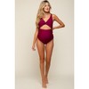 PinkBlush Plum Ruched Sides Front Cutout Maternity One Piece Swimsuit - 4 of 4