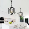 VYNXARIA 18.11 - Inch Matte Black and Gold 4 - Light Ceiling Lights, Modern Industrial Lantern - Style Chandelier - 4 of 4
