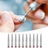 Unique Bargains Emery Nail Drill Bits Set for Acrylic Nails 3/32 Inch Nail Art Tools 44mm Length Red 10 Pcs - image 2 of 4