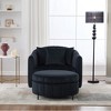 Velvet Oversized Swivel Accent Barrel Chair with Ottoman and 3 Pillows with Storage for Living Room, Bedroom, Lounge - 3 of 4