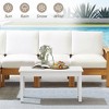 Outdoor Coffee Table Rectangle, HDPS Patio Coffee Tables for Outside, All Weather Patio Coffee Table with Slatted Tabletop for Garden, Balcony Black - 2 of 4