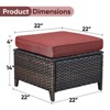 Gymojoy Outdoor Patio Footstool Ottomans with Cushion - 2 of 4
