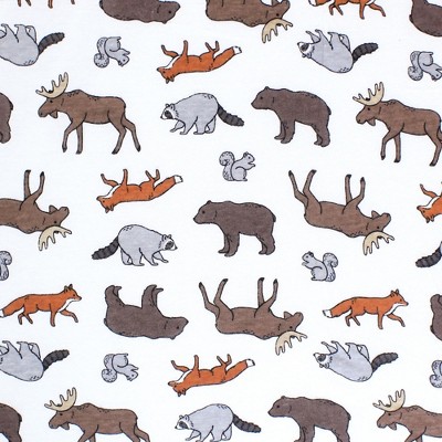 Animal Adventure White Cotton Fitted Crib Sheet for Toddler Boys