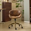 Karl Home | PU Curved Office Chair With Antique Bronze Base - 2 of 4