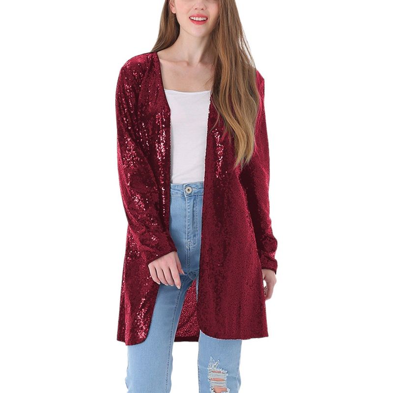 Anna-Kaci Women's Sequin Open Front Cocktail Outerwear Jacket, 1 of 6