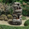 Teamson Home 39.37" Outdoor Faux Stone 4-Tier Birdbath Water Fountain - 4 of 4
