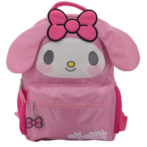 Hello Kitty My Melody Backpack for Girls Sanrio Kawaii Bookbag 16 Inch Anime School Bag with 3D Features